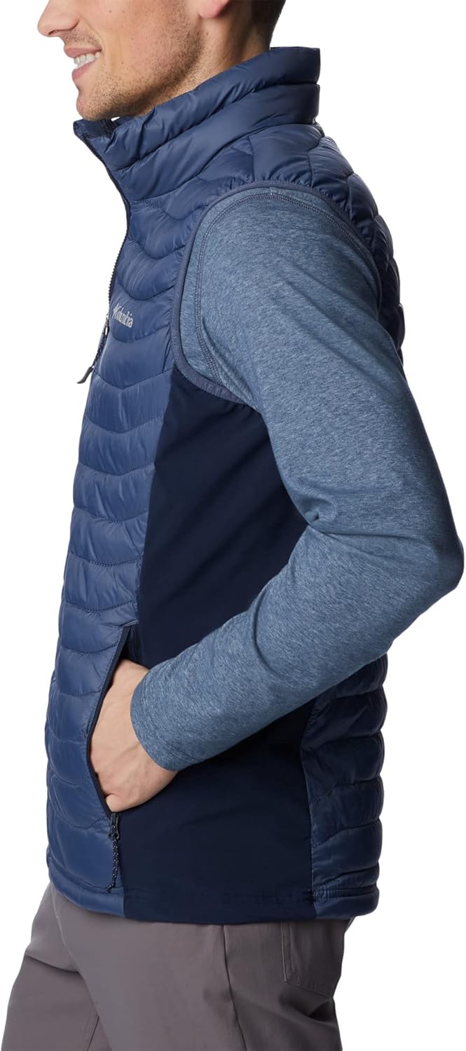 Columbia Herren Powder Pass Weste S Dark Mountain, Collegiate Navy, S Dark Mountain, Collegiate Navy