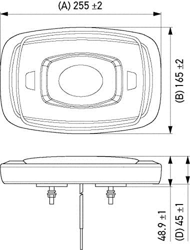HELLA LED Warnleuchte - Micro Lightbar - 12V / 24V - gelb - Schraubanschluss - Kabel: 500mm - Anbau
