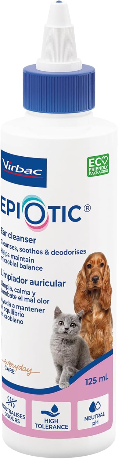 Virbac - Headset-Reinigungslösung für Hunde und Katzen Epiotic 125 ml