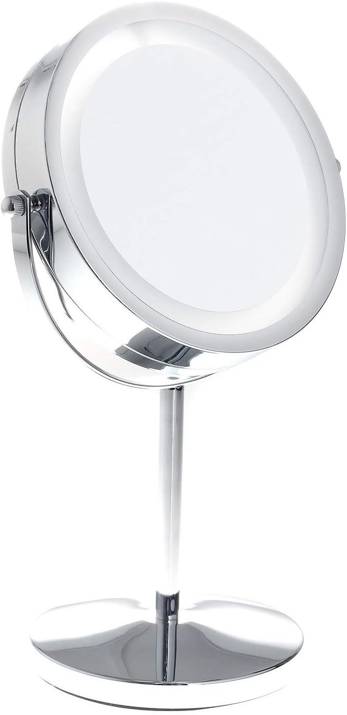 TUKA-i-AKUT Beleuchtet LED Kosmetikspiegel 5X Vergrösserung, 7" Schminkspiegel Badzimmerspiegel für