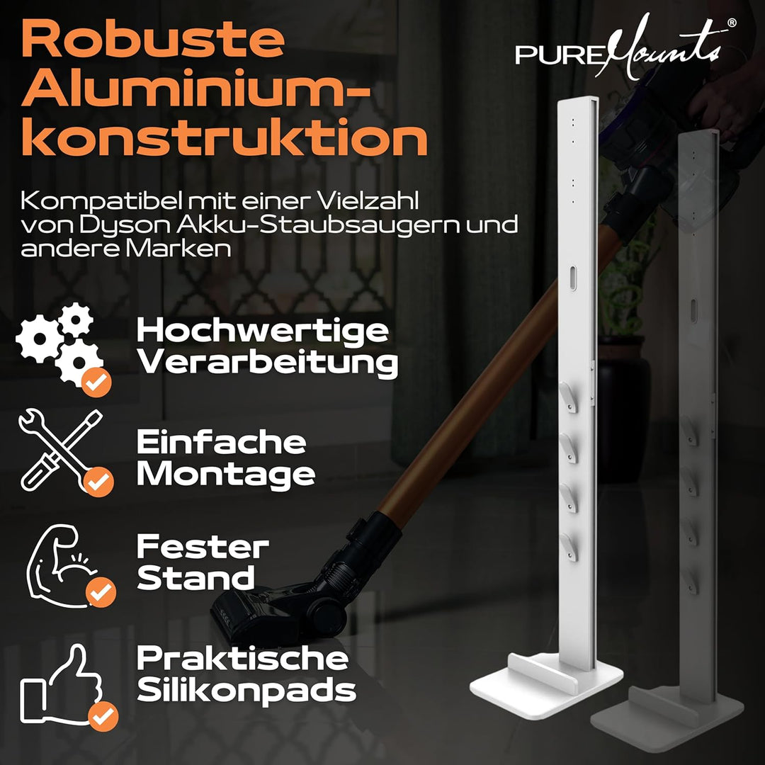 PureMounts PM-VAC-01, Staubsauger Standfuss Organizer für Dyson V6 Pro, V7, V8, Cyclone Fluffy/Absol