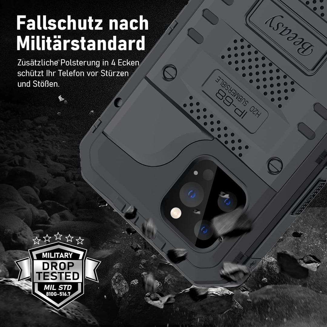 Beeasy für iPhone 12 Pro Max Wasserdicht Outdoor Hülle (6,7"), Stossfest Panzerhülle 360 Grad Schutz
