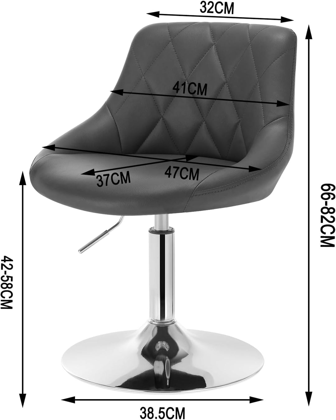 WOLTU 2er Set Verstellbarer Sitzhocker Stuhl Arbeitshocker Bürohocker Schminkhocker mit Rückenlehne
