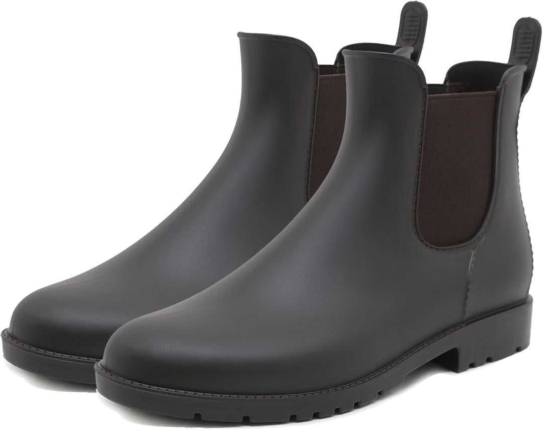 Uniuni Damen Herren Wasserdicht Gummistiefel mit Rutschfest Sohle 40 EU Braun, 40 EU Braun
