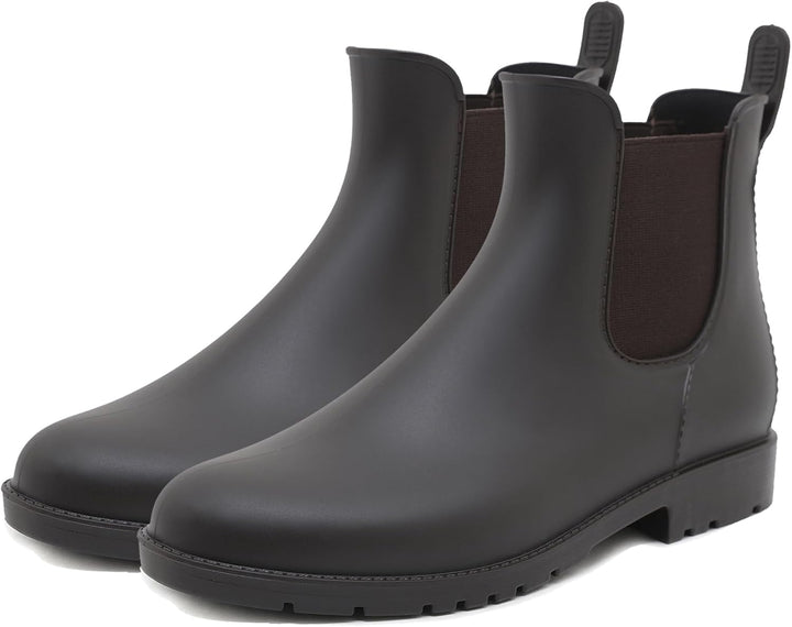 Uniuni Damen Herren Wasserdicht Gummistiefel mit Rutschfest Sohle 40 EU Braun, 40 EU Braun