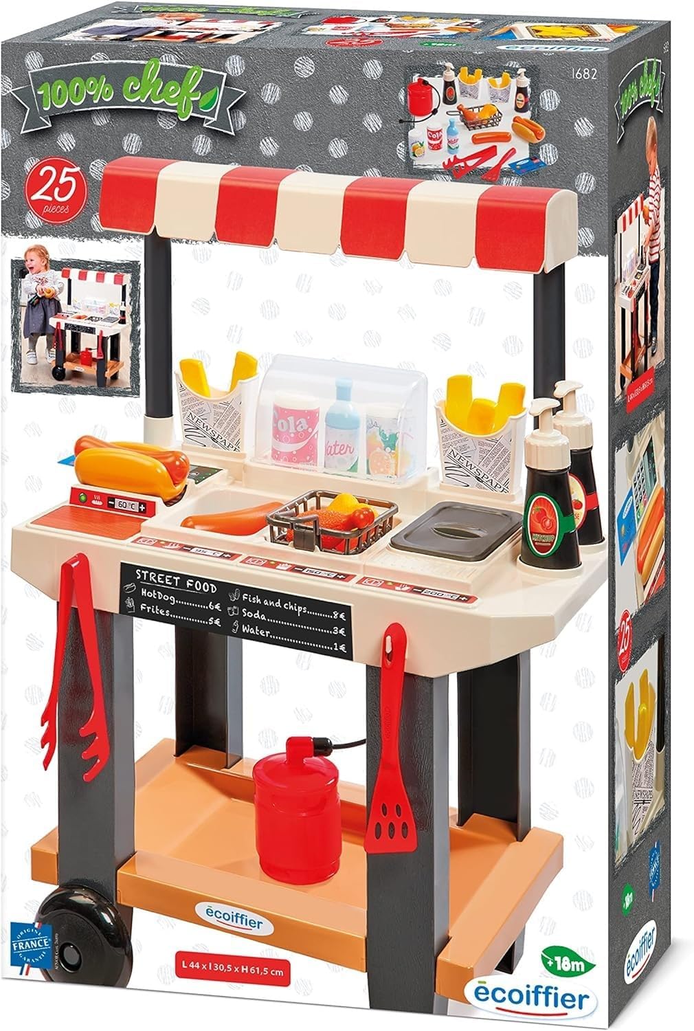 Ecoiffier 1682 Street Food, Street Food-Hot Dog Händler