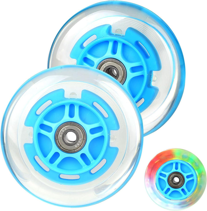 DBREAKS Leuchtende Stunt Scooter Rollen, 2 Stßck LED-Lichtrollen, 100mm Led Scooter Ersatzräder Räde