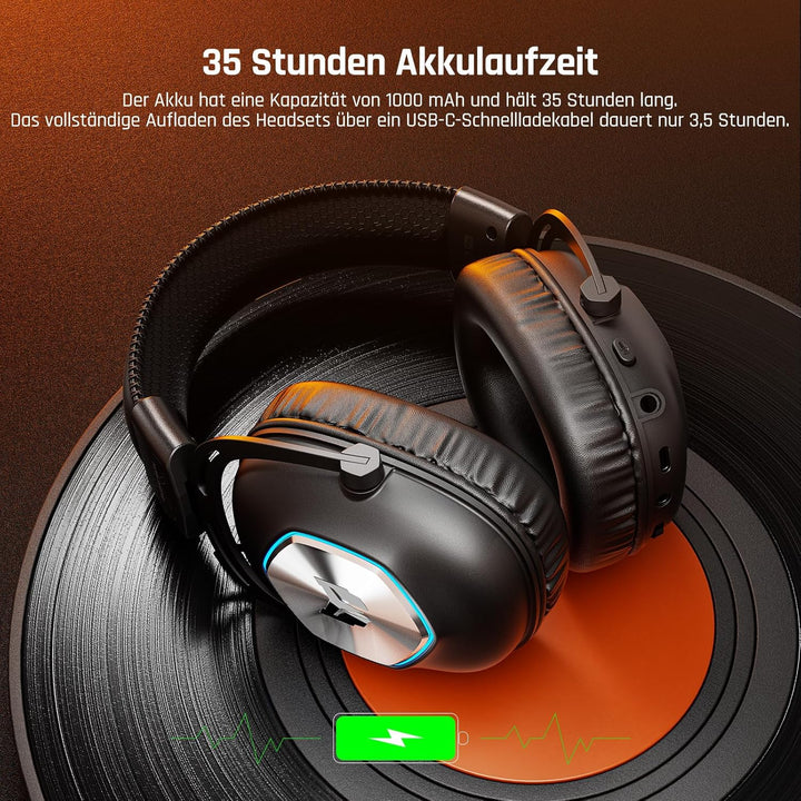 BIGBIG WON HALO PRO 2.4GHz Kabelloses Gaming-Headset für PC, PS, Switch, Bluetooth 5.3 Gaming-Kopfhö
