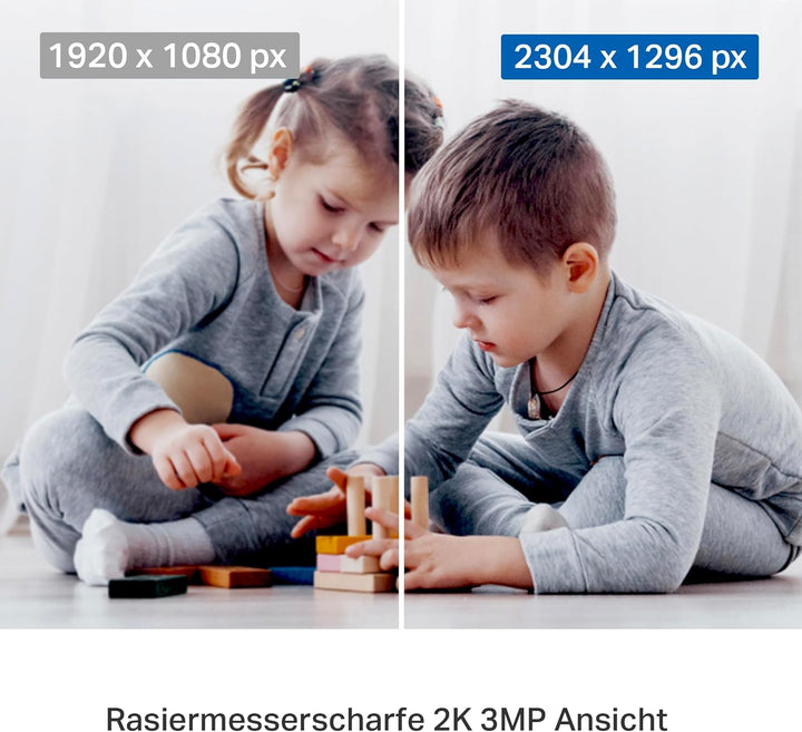 Tapo TP-Link C211 WLAN IP Kamera Überwachungskamera (Linsenschwenkung und Neigung, 3MP-Auflösung, 2-