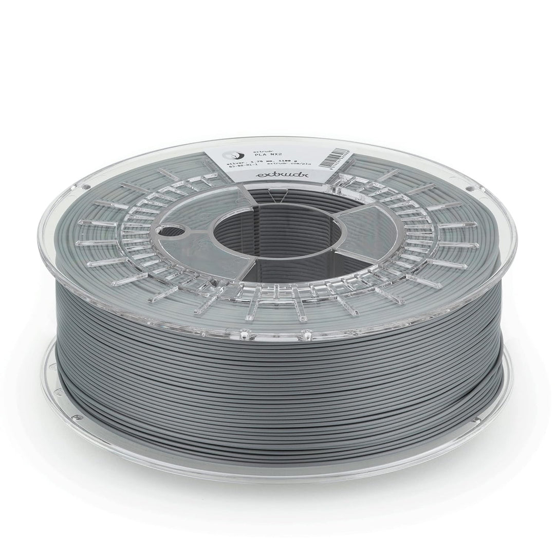 extrudr® PLA NX2 MATT ø1.75mm (1kg) 'METALLIC GRAU MATT' - 3D Drucker Filament - Made in Austria