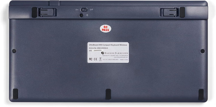 BakkerElkhuizen UltraBoard 950 Wireless, Kompakttastatur, US-Layout QWERTY, Hellgrau/Weiss
