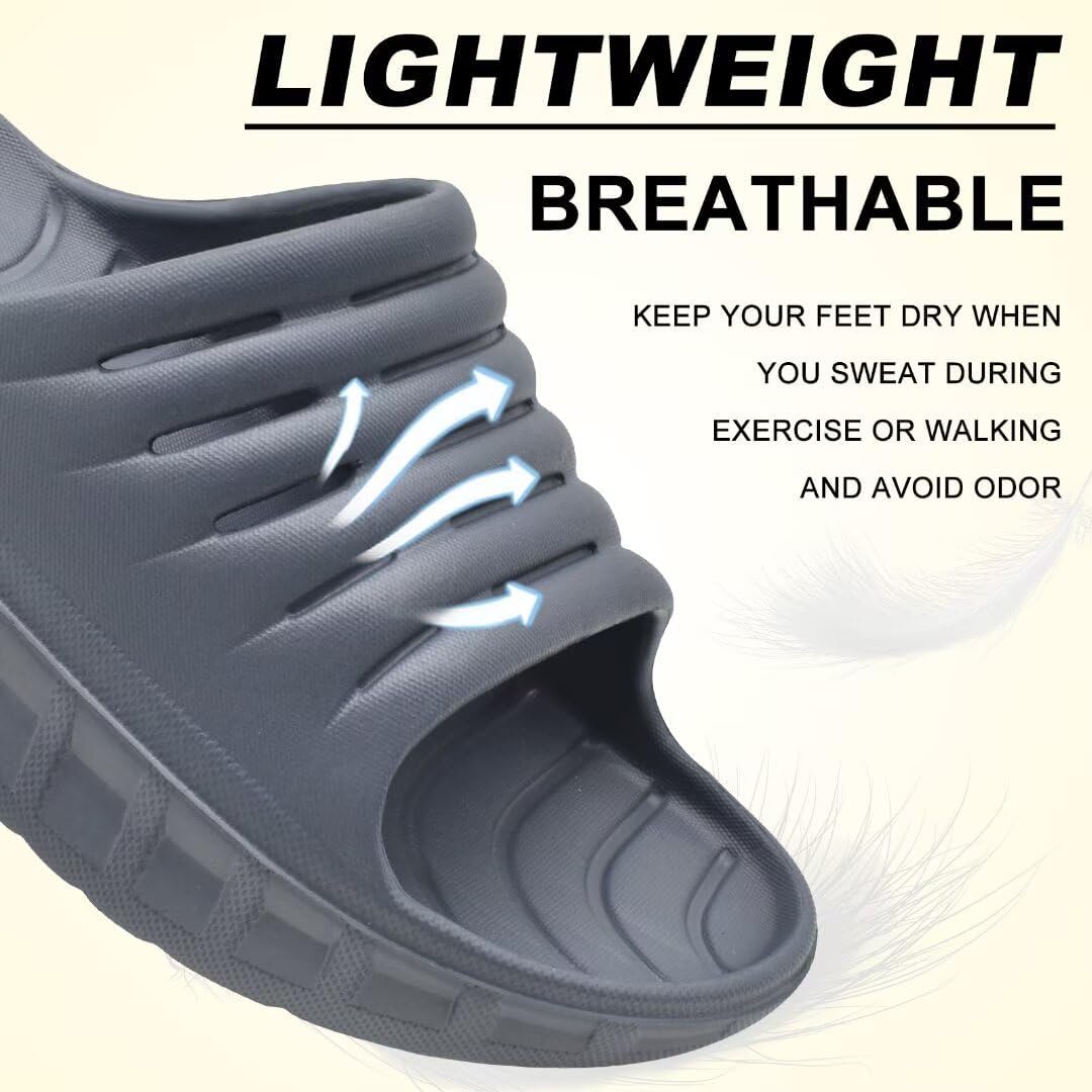 KuaiLu Recovery Sandalen Herren Bequeme Plantarfasziitis Schlappen Orthopädische Offene Zehen Männer