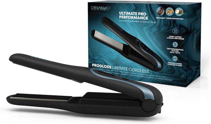 Revamp Kabelloses Progloss Liberate Shine-Glätteisen, kompaktes Keramik-Glätteisen mit Lithium-Ionen