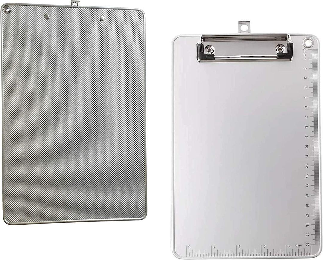 6er A5 Metall Klemmbrett, Anti-Rutsche Rückseite, Gummierter Metalklemme, Hartfaser Schreibbrett mit