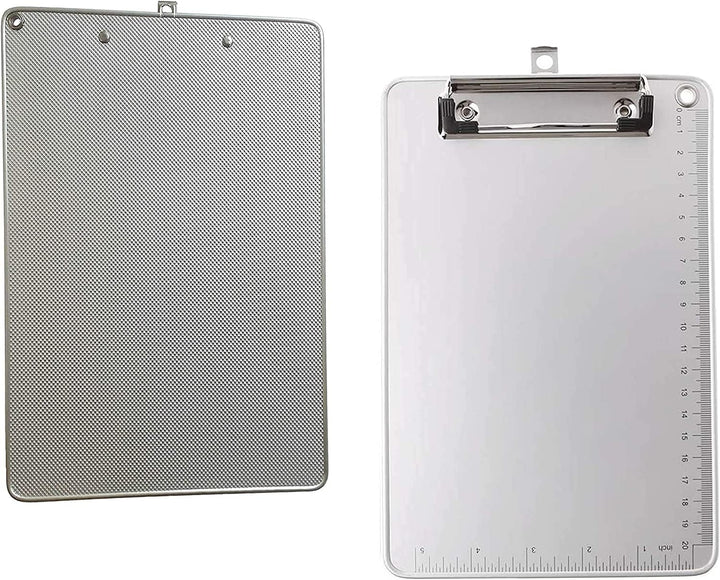 6er A5 Metall Klemmbrett, Anti-Rutsche Rückseite, Gummierter Metalklemme, Hartfaser Schreibbrett mit
