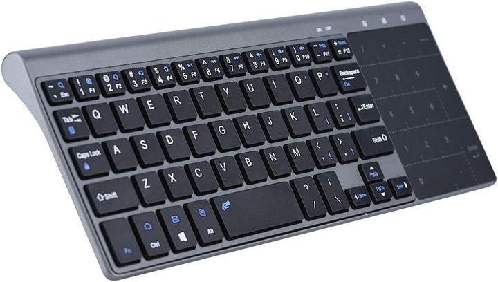 PUSOKEI Ultradünne 2,4-GHz-Funk-Tastatur mit Smart Touchpad, tragbarer Handheld-Tastatur, Universalt