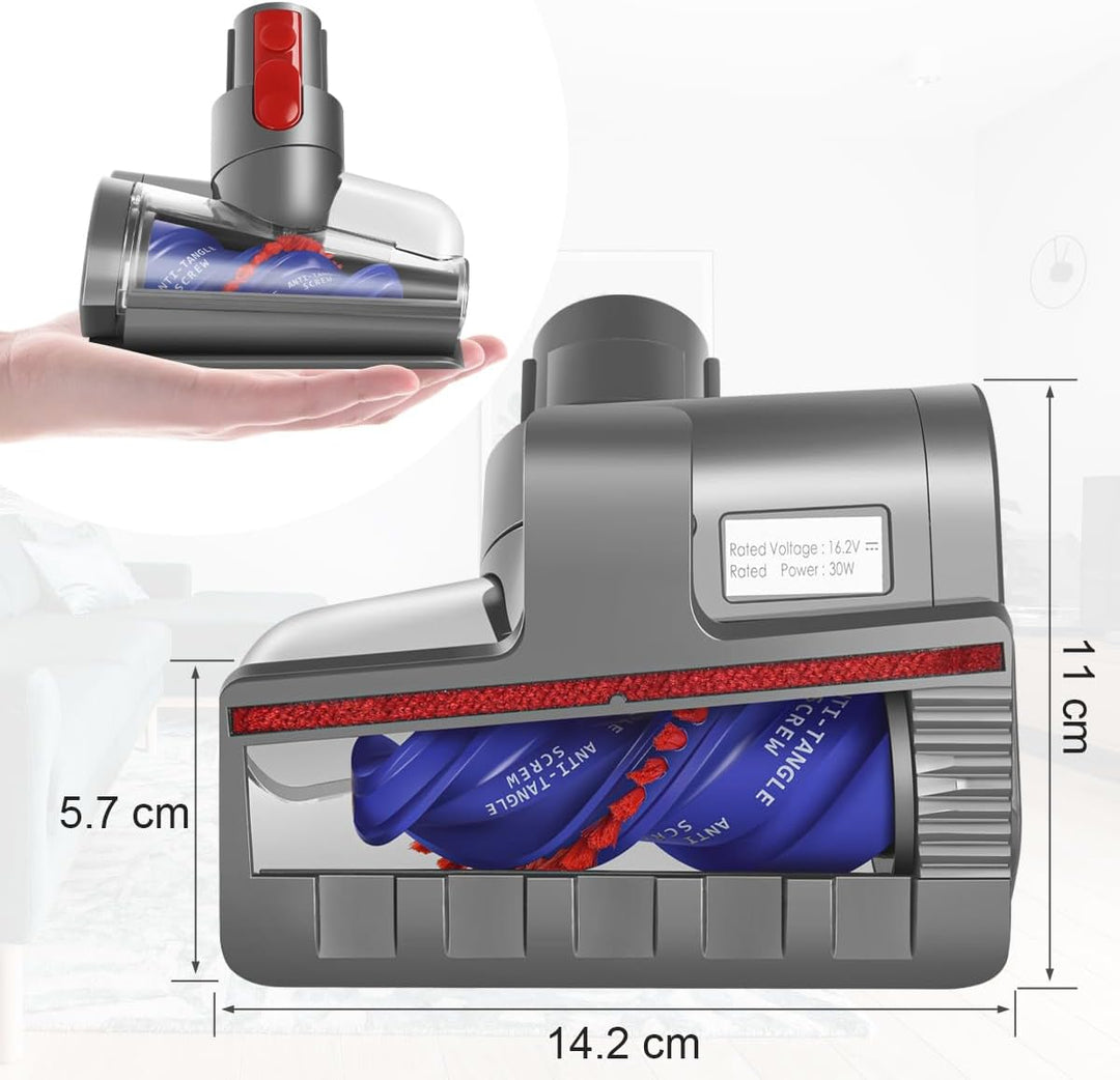 MOPEI Haardüse Mini Elektrobürste Kompatibel mit Dyson V15 V11 V10 V8 V7 zur Reinigung von Haustierb