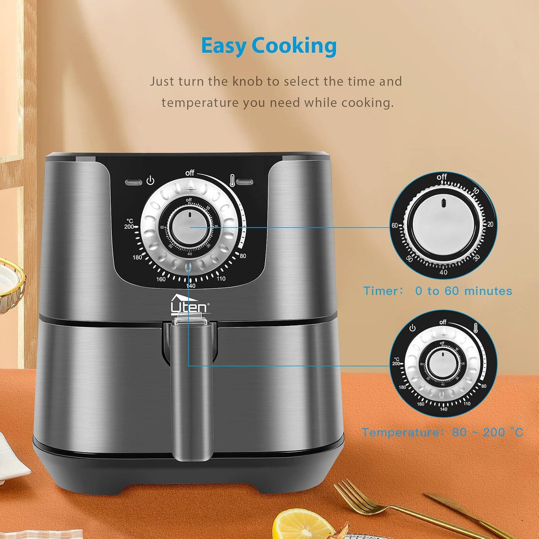 Heissluftfritteuse, 5.5L XXL Airfryer Uten Heissluftfriteuse 1700W Luftfritteuse mit Vorheizen & War