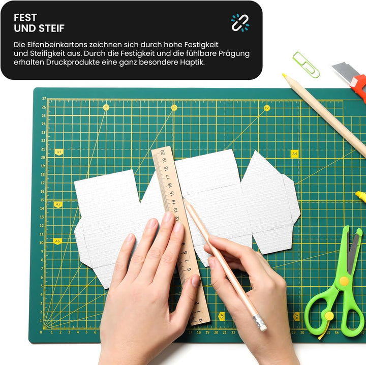 Netuno 400x Weiss Struktur-Karton gerippt DIN A4 210x 297 mm 246g Elfenbeinkarton Ultraweiss Bastel-