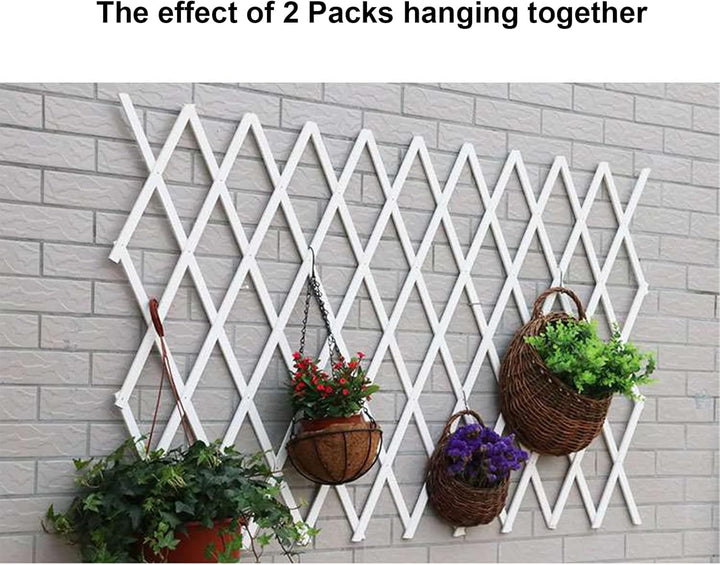 KAZITOO Garten-Rankgitter aus Holz, erweiterbarer Pflanzenzaun mit 5 S-Haken, Faltbarer Hängerahmen,