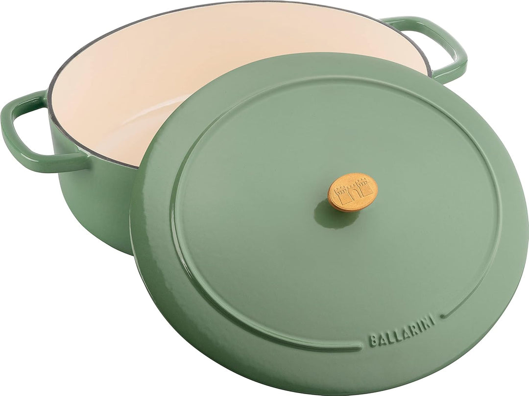 BALLARINI Bellamonte Auflaufform, Bräter, Dutch Oven, Emailliertes Gusseisen, Oval, 37cm, 9,0 L, Grü