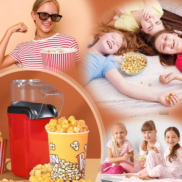 YASHE Popcornmaschine, 1200W Heissluft Popcorn Maker, Elektrische Popcorn Maschinen, One-Touch-Bedie