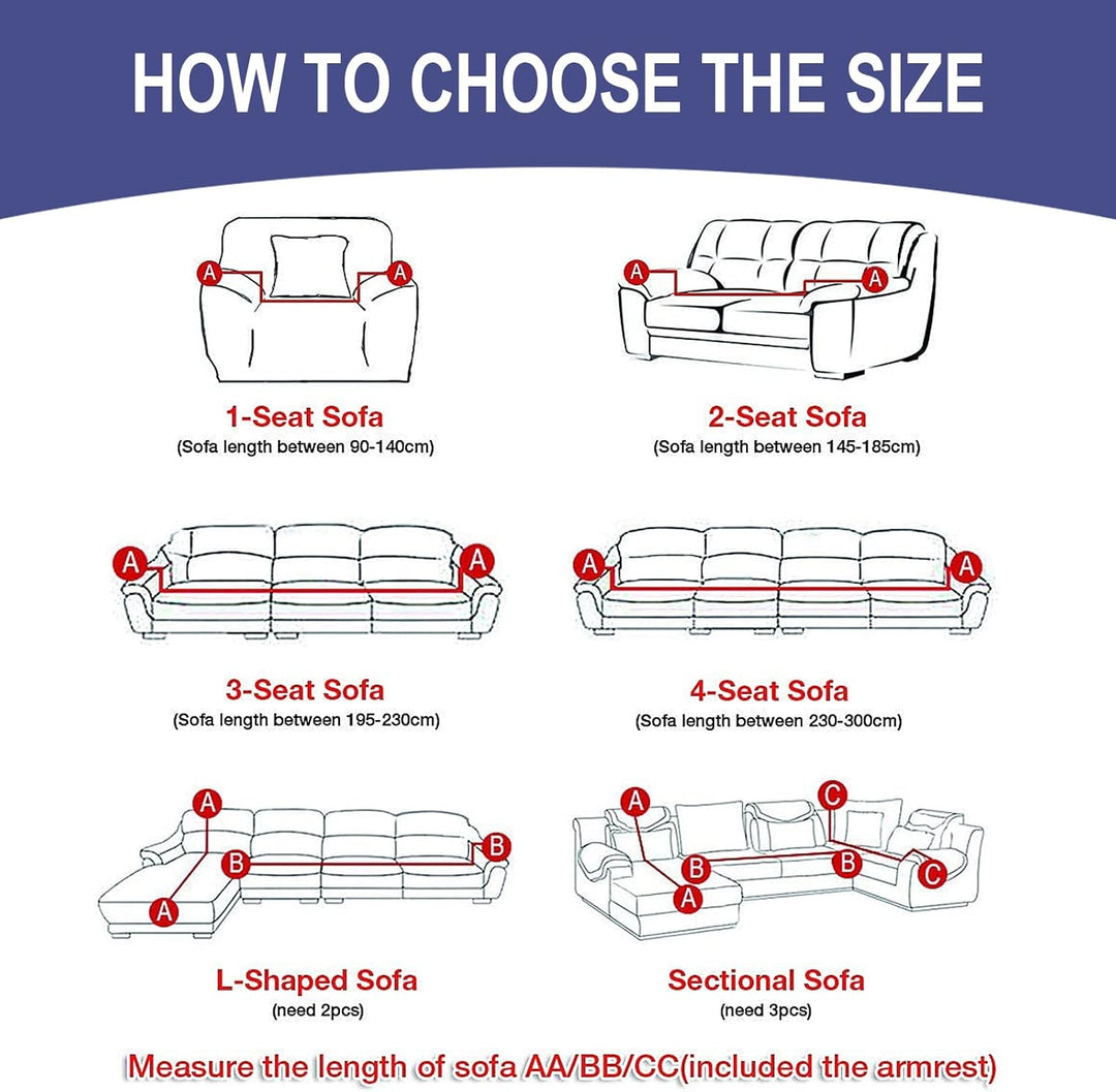 Jaotto Sofabezug 4 Sitzer Elastischer Stretch Spandex Sofa Überwürfe Sofahusse Antirutsch Waschbar S