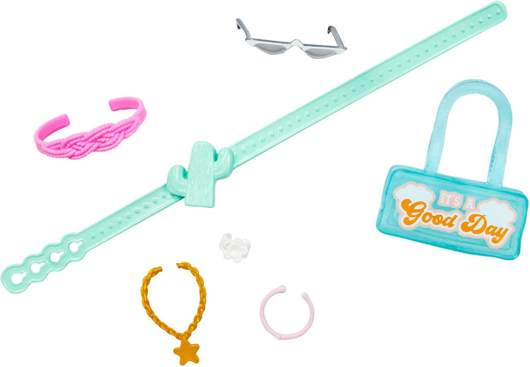 Barbie Fashionista - Puppe in pinkem Jumpsuit mit Accessoires und Welpen für Styling-Spass und Gesch