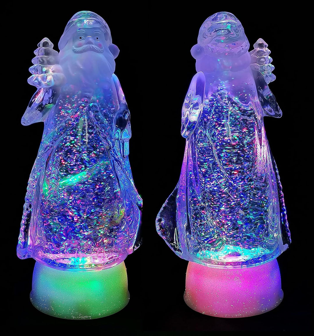 Schneekugel mit bunter Regenbogen LED Beleuchtung & Glitzerantrieb 12,5 * 9,5 * 26,5 cm als Weihnach