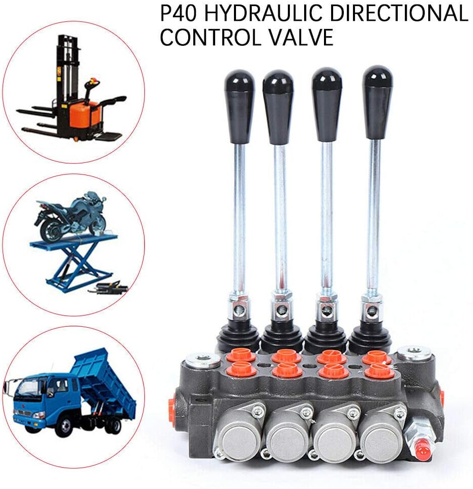 BJTDLLX Hydraulikventil Handhebelventil Steuergerät 4P40 Hydraulisches Wegeventil 4 Fach Adjustable
