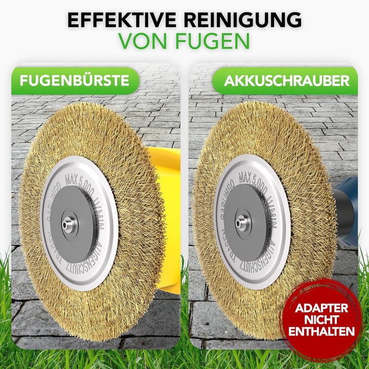 GARLINGO Fugenbürste 4er Set | Kompatibel mit Gloria Multibrush und Anderen Drahtbürsten | 10 mm Bre