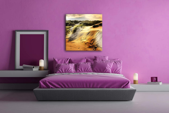 deyoli Sanddünen in Dänemark Format: 70x70 als Leinwandbild, Motiv fertig gerahmt auf Echtholzrahmen