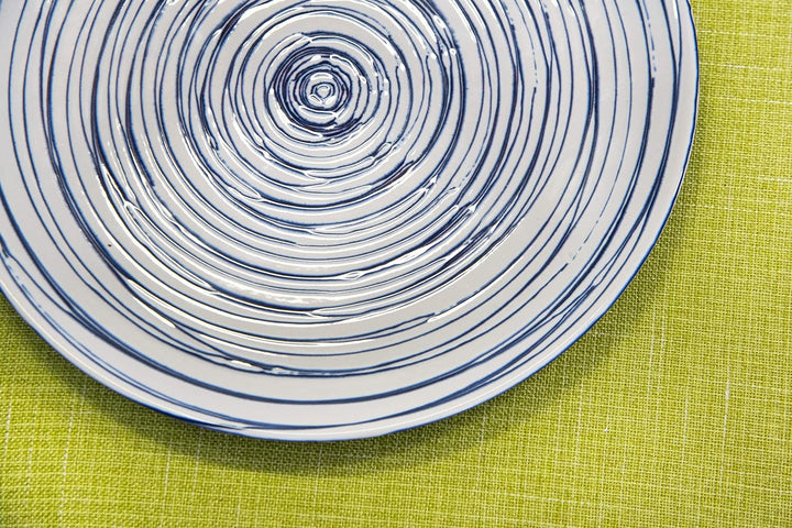 Excelsa Hanami Tafelservice 18-teilig, Keramik, Weiss und Blau
