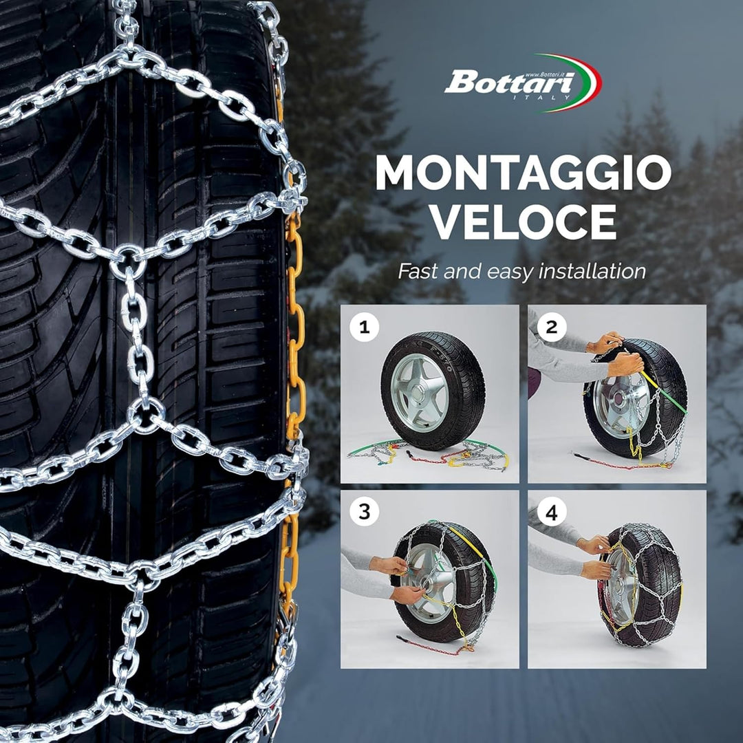Bottari 68010: Schneeketten "Master", 16 mm, Grösse 255, ÖNORM, für SUVs, busse, transporter und woh
