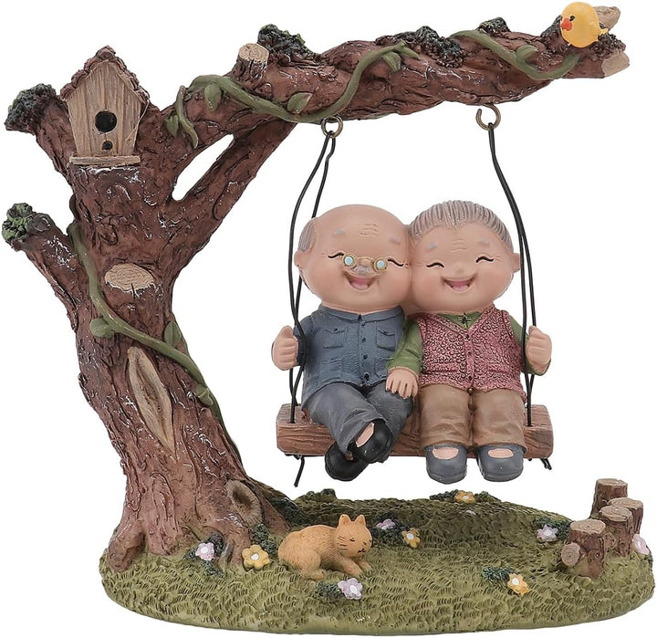 Angoily Romantische Liebespaar-Figuren Sweet Loving Together, Skulptur für ältere Menschen, Miniatur