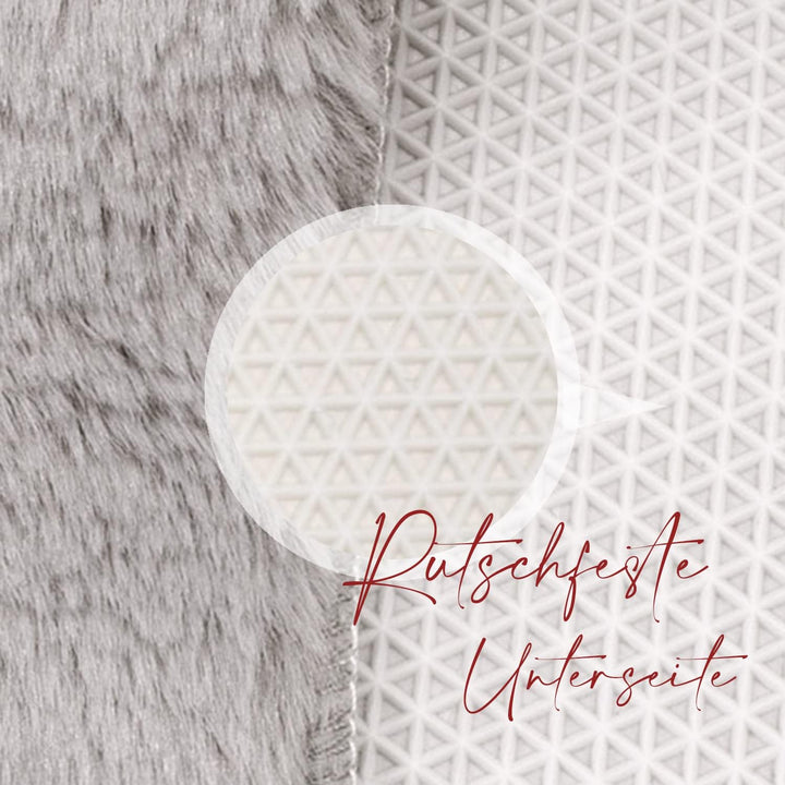 payé Badezimmerteppich Hochflor Bad - Grau - 40x60cm - kuschelig weich - waschbar - Badematte Wasser