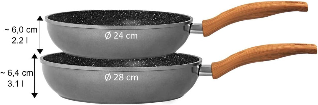 Stoneline Back to Nature Schmorpfanne 28 cm, Made in Germany, hoher Rand, hohe Pfanne für öl- und fe