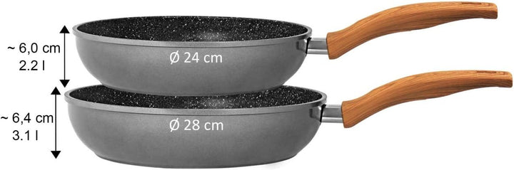 Stoneline Back to Nature Schmorpfanne 28 cm, Made in Germany, hoher Rand, hohe Pfanne für öl- und fe