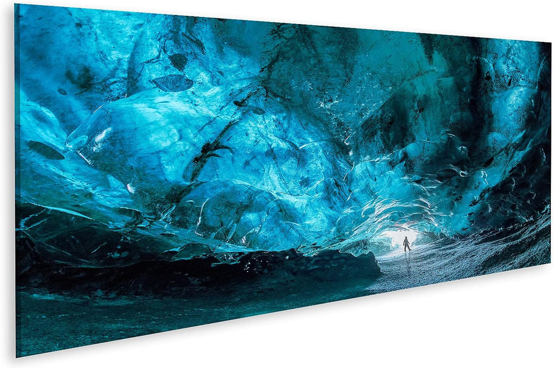 islandburner Bild auf Leinwand Eishöhle Island Vatnajokull Gletscher Bilder Wandbilder Poster HFPR-P