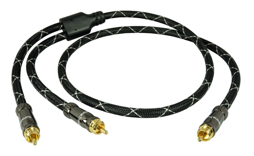 SunshineTronic Blackline Y-Subwooferkabel | 4-Fach geschirmt | 15 m