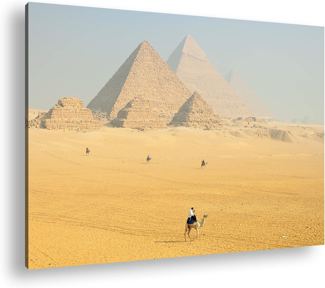 deyoli Pyramiden von Gizeh Format: 60x40 als Leinwandbild, Motiv fertig gerahmt auf Echtholzrahmen,