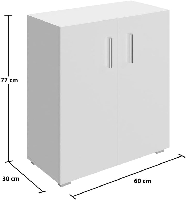 Casaria® Kommode mit 2 Türen 77x60x30 cm Holz Modern höhenverstellbarer Einlegeboden Schlafzimmer Bü