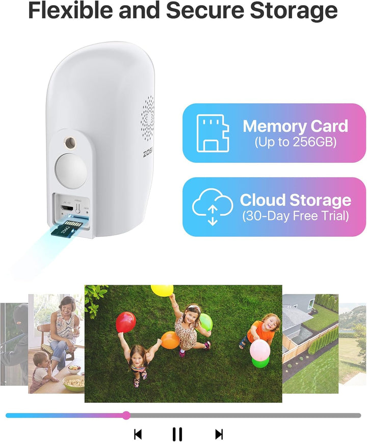 ZOSI Akku Überwachungskamera mit Solarpanel, 2K Kabellos IP Kamera Überwachung Aussen WLAN mit Farbi