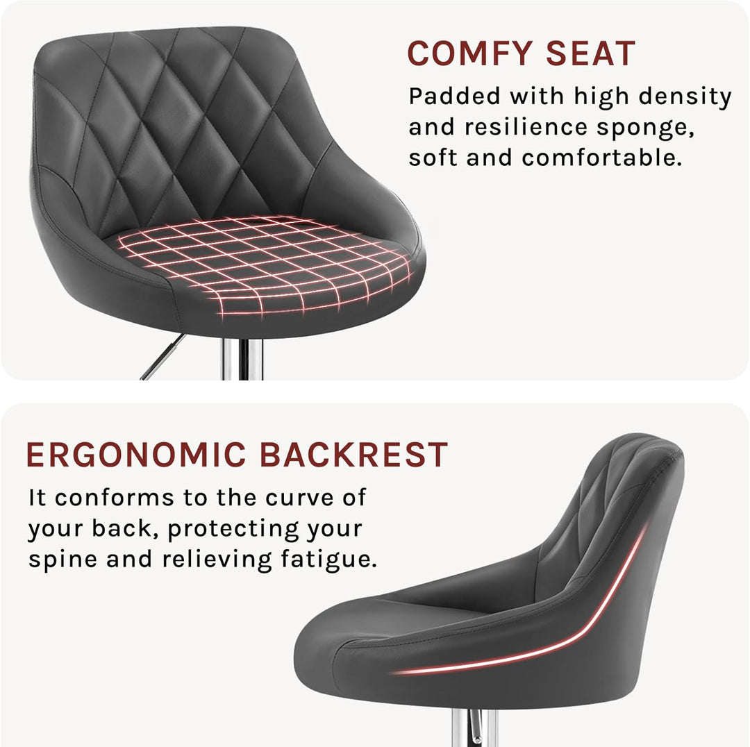 WOLTU 4er Set Barhocker Bistrohocker Tresenhocker Barstuhl Höhenverstellbar, Drehbar, Sitzfläche aus