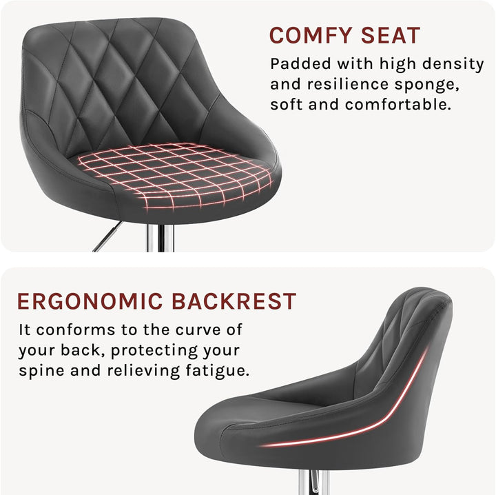 WOLTU 4er Set Barhocker Bistrohocker Tresenhocker Barstuhl Höhenverstellbar, Drehbar, Sitzfläche aus