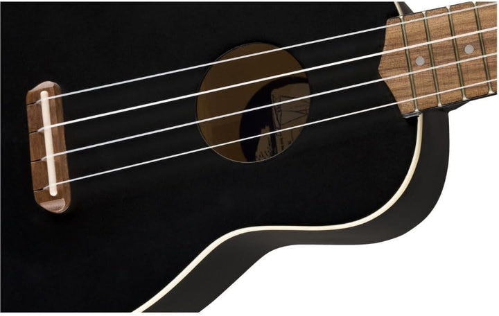 Fender Venedig Sopran-Ukulele, Schwarz Schwarz Venice Soprano, Schwarz Venice Soprano