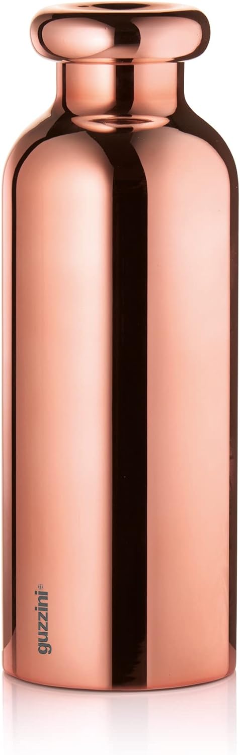 Guzzini - On The Go, ENERGY Thermosflasche, Trinkflasche Edelstahl - Goldrosa, Ø 7,3x h21,2 cm | 500