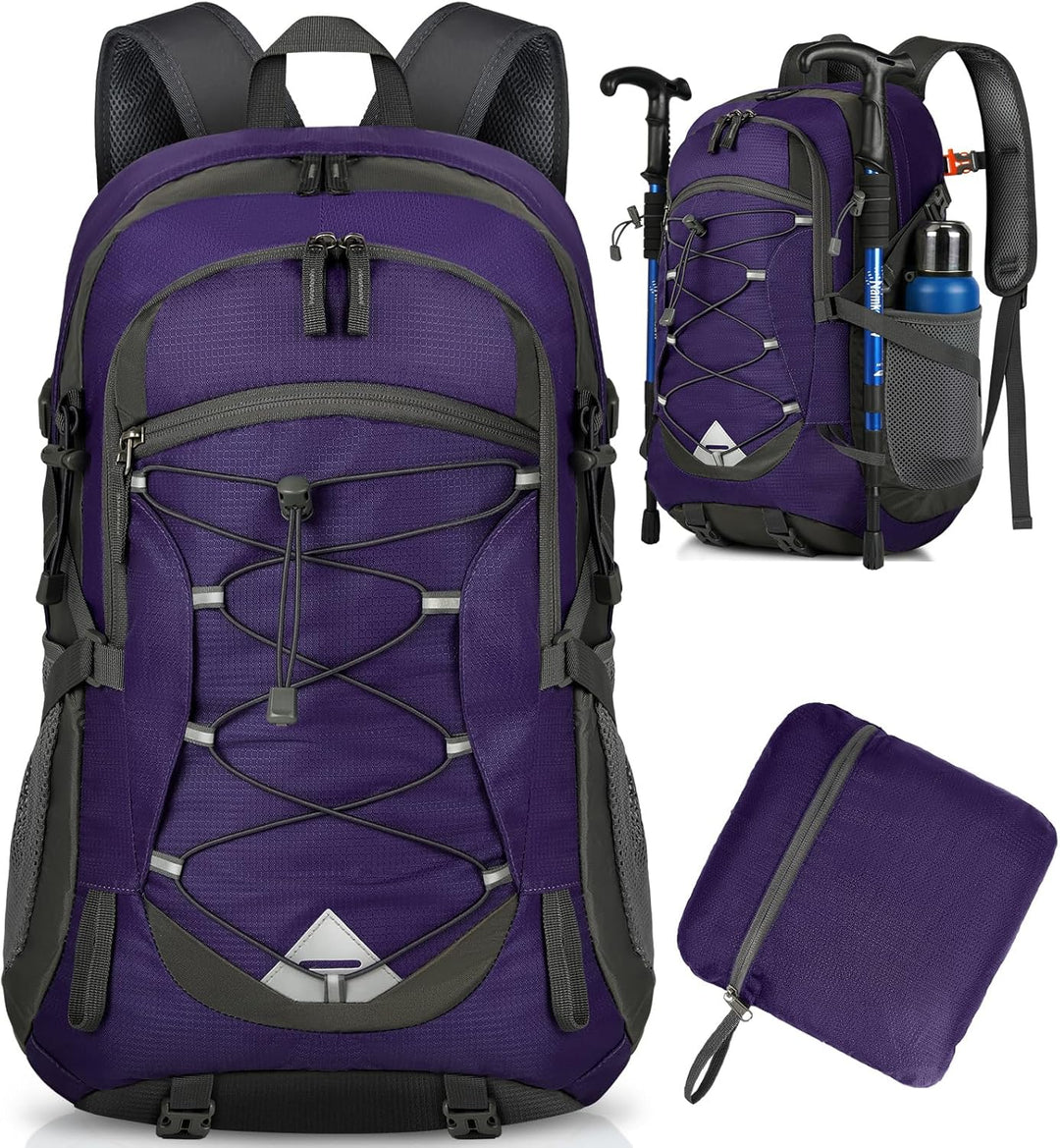 IGOLUMON Wanderrucksack Herren Damen 40L Wasserdichter Rucksack Leicht Faltbarer Reiserucksack Trekk