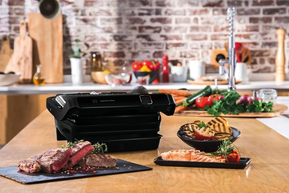 Tefal Optigrill Elite GC7508 Kontaktgrill, schwarz, 2.000