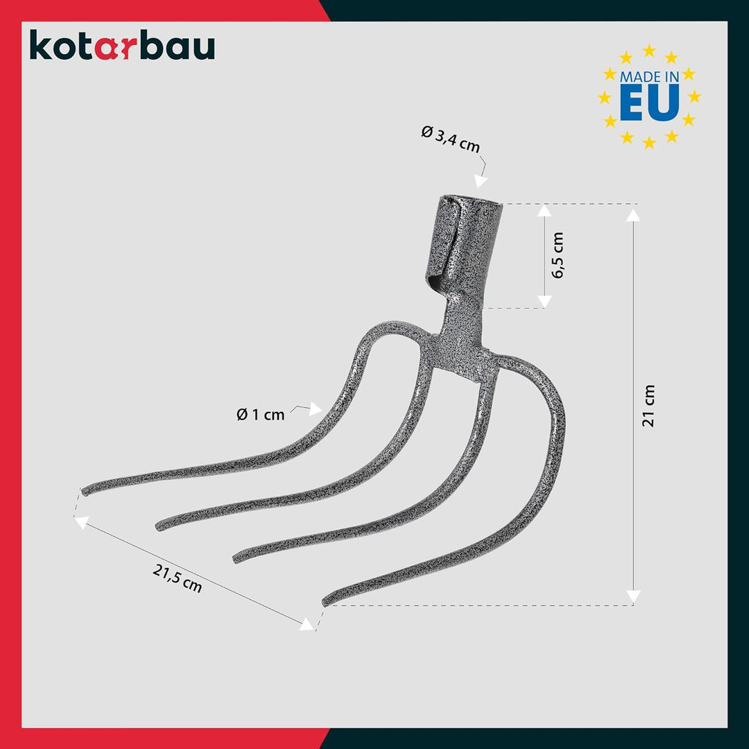 KOTARBAU® Dunghacke Forke 4 Zinken Heugabel Mistgabel Mistforke Gartengabel Gartenforke Dunggabel Sp